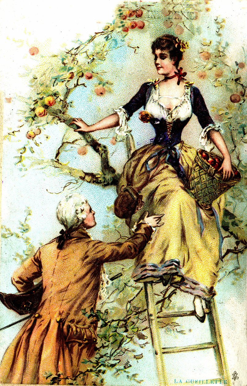 Picking: Publicity for the cacao Blooker 1874 by Louis Paul Pierre Dumont