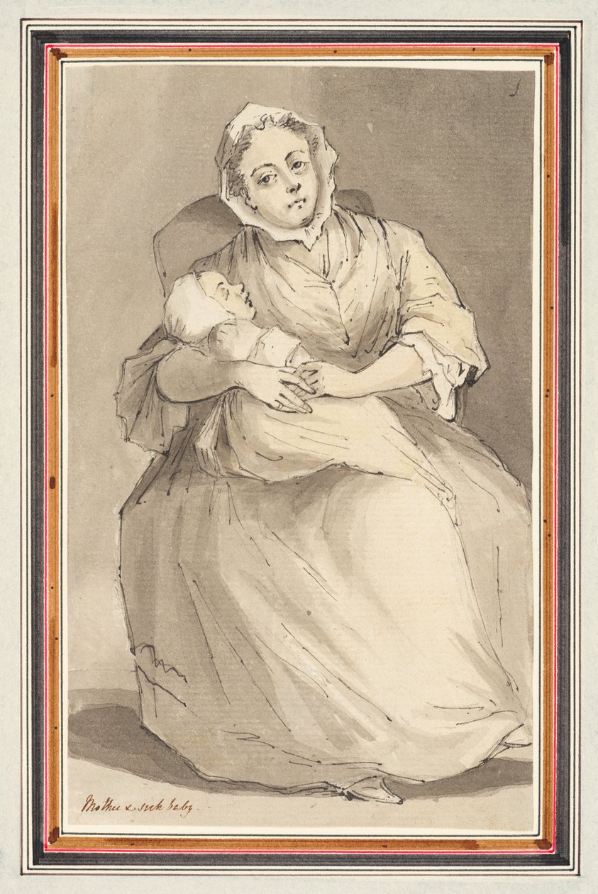 Seated Woman and Child by Louis Philippe Boitard