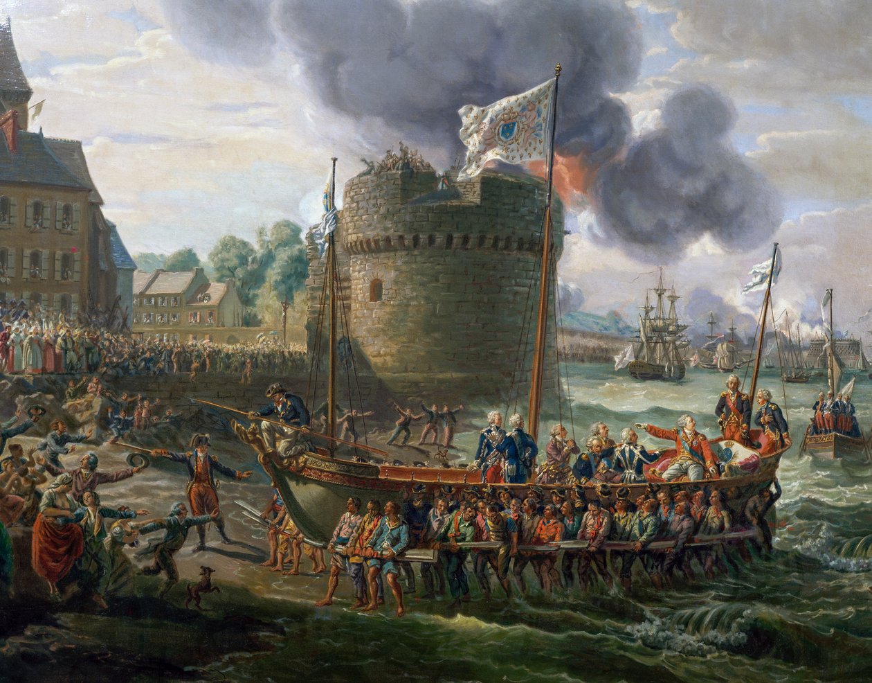 Louis XVI visiting Cherbourg port, June 23 by Louis Philippe Crepin