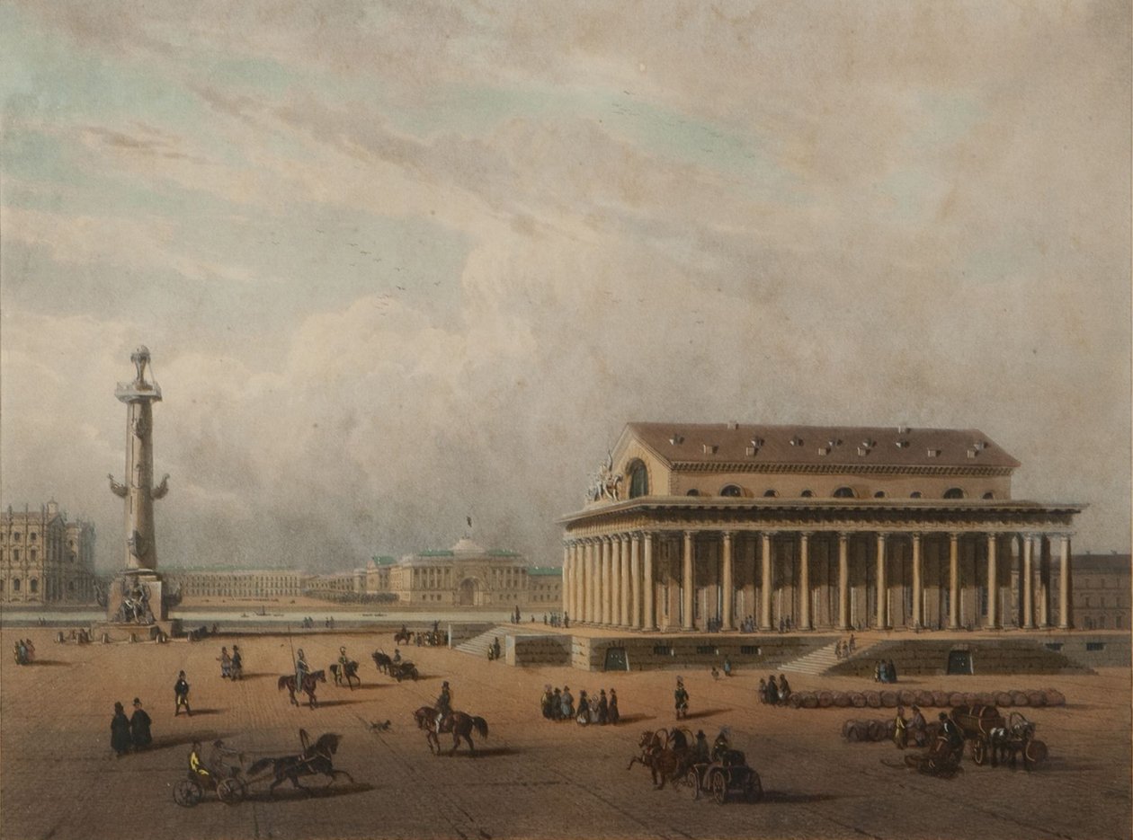 Stock exchange in Saint Petersburg, End 1840s by Louis Pierre Alphonse Bichebois
