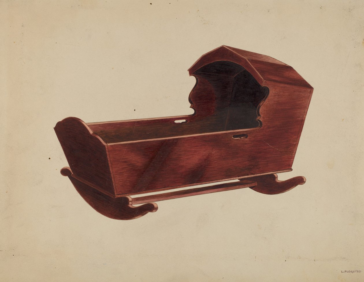 Mahogany Cradle, c. 1937 by Louis Plogsted