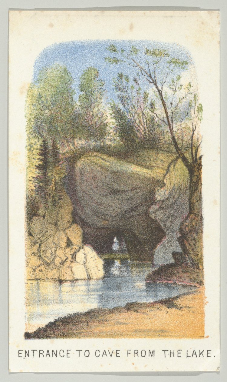 Entrance to Cave from the Lake, from the Series, Views in Central Park, New York, Part 2, 1864 by Louis Prang