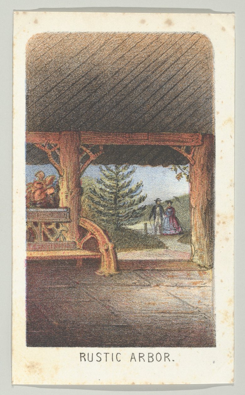 Rustic Arbor, from the series, Views in Central Park, New York, Part 3, 1864 by Louis Prang