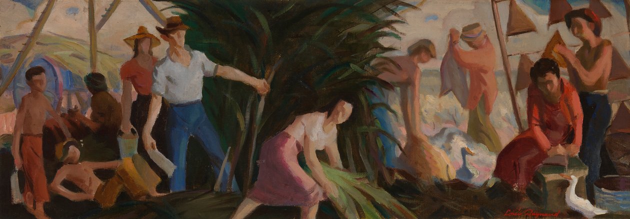The Harvest Mural Study, Abbeville, Louisiana Post Office, ca. 1938-1939 by Louis Raynaud