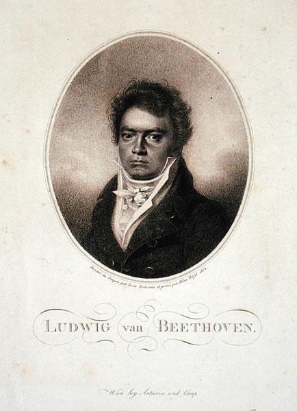 Ludwig van Beethoven engraved by Blasius Hofel 1814 by Louis Rene (after) Letronne