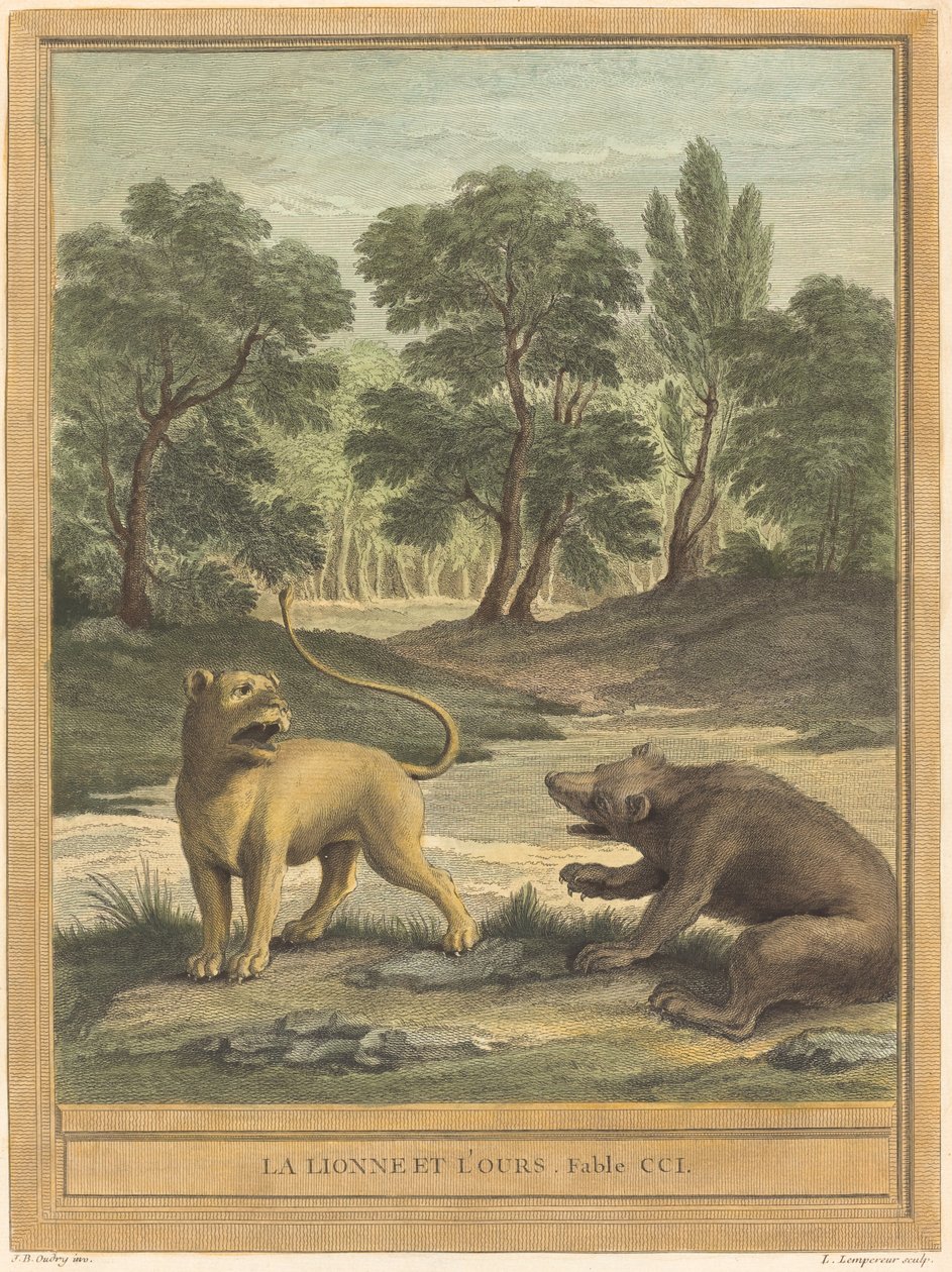 The Lion and the Bear by Louis Simon Lempereur after Jean Baptiste Oudry