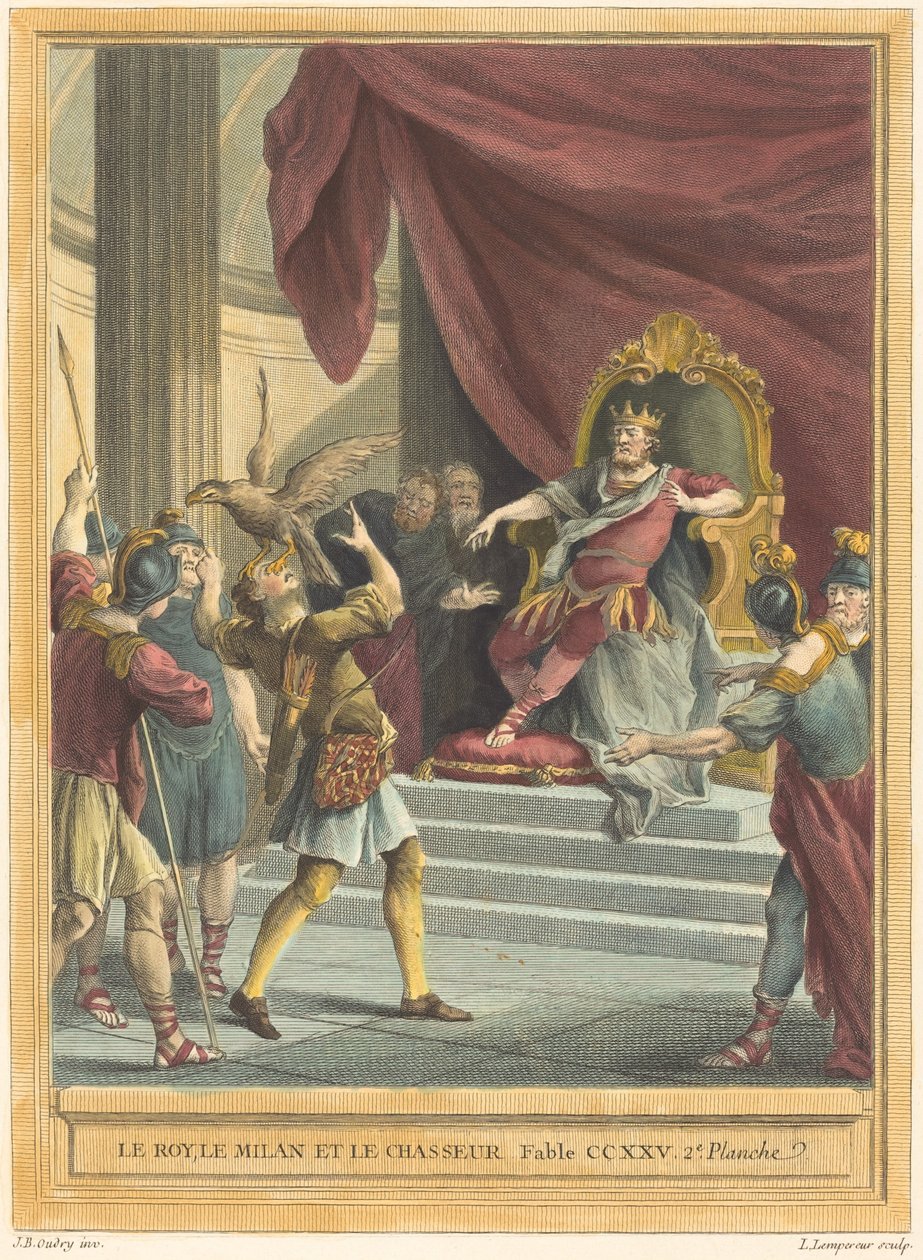The King, the Kite, and the Hunter by Louis Simon Lempereur after Jean Baptiste Oudry