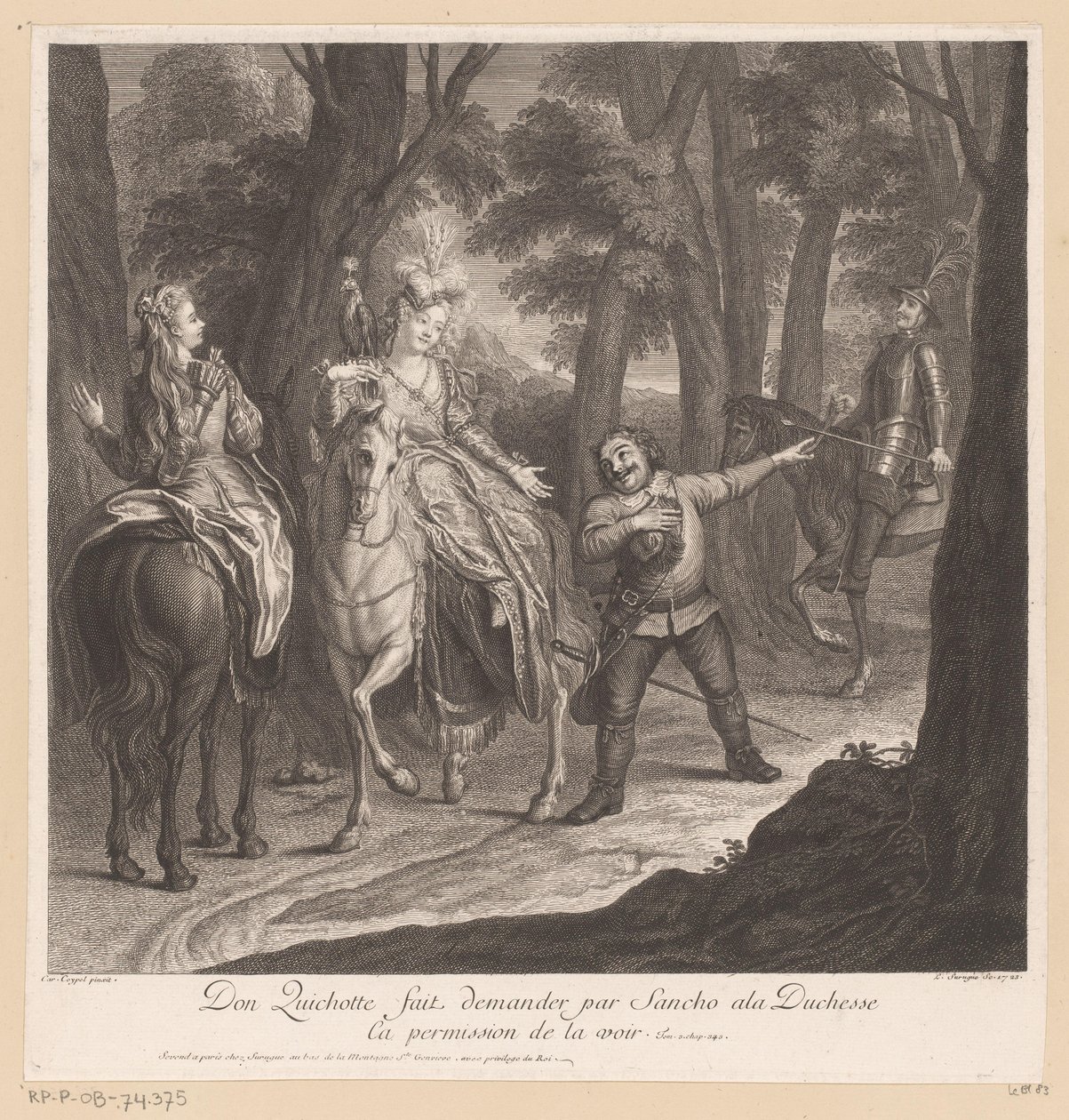 Don Quixote Has Sancho Ask the Duchess for Permission to See Her (series title) by Louis Surugue