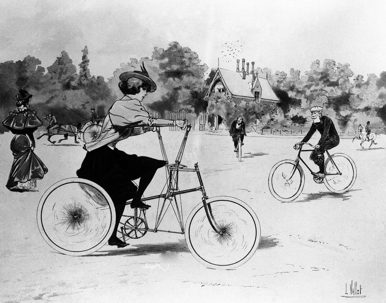 Les Vélocipédistes - by Louis Vallet, Bibl. des Arts Deco by Louis Vallet