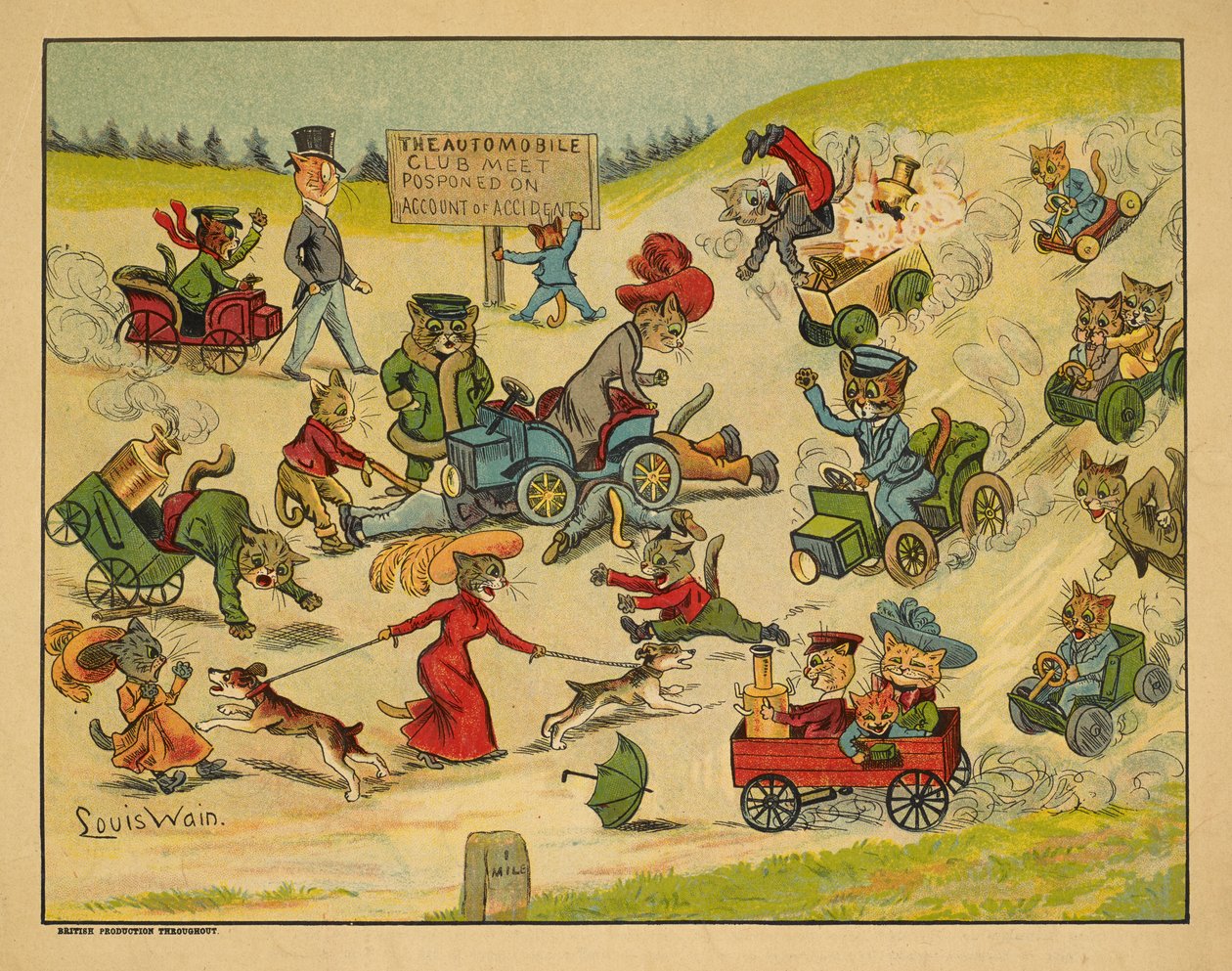 Cats in Various Automobiles by Louis Wain