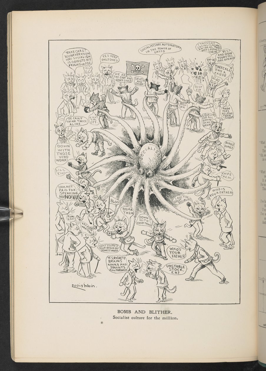 Socialism, from p.46, Louis Wain Annual by Louis Wain