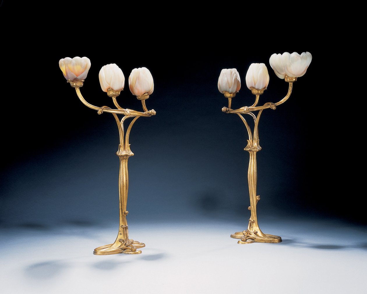 Magnolia Lamps by Louis and Daum Auguste  Majorelle