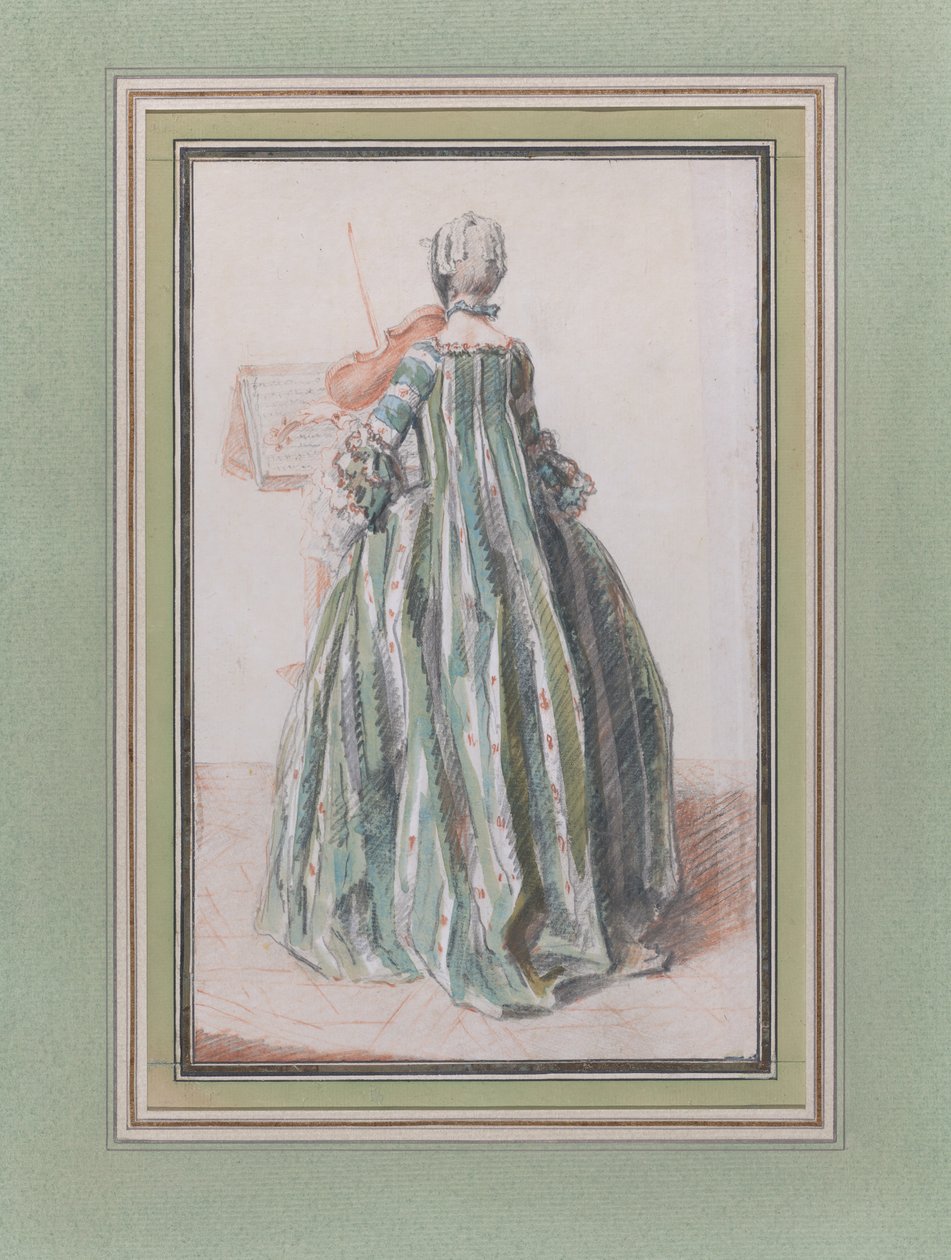 Woman Playing the Violin, Seen from the Back, ca. 1758-59 by Louis de Carmontelle