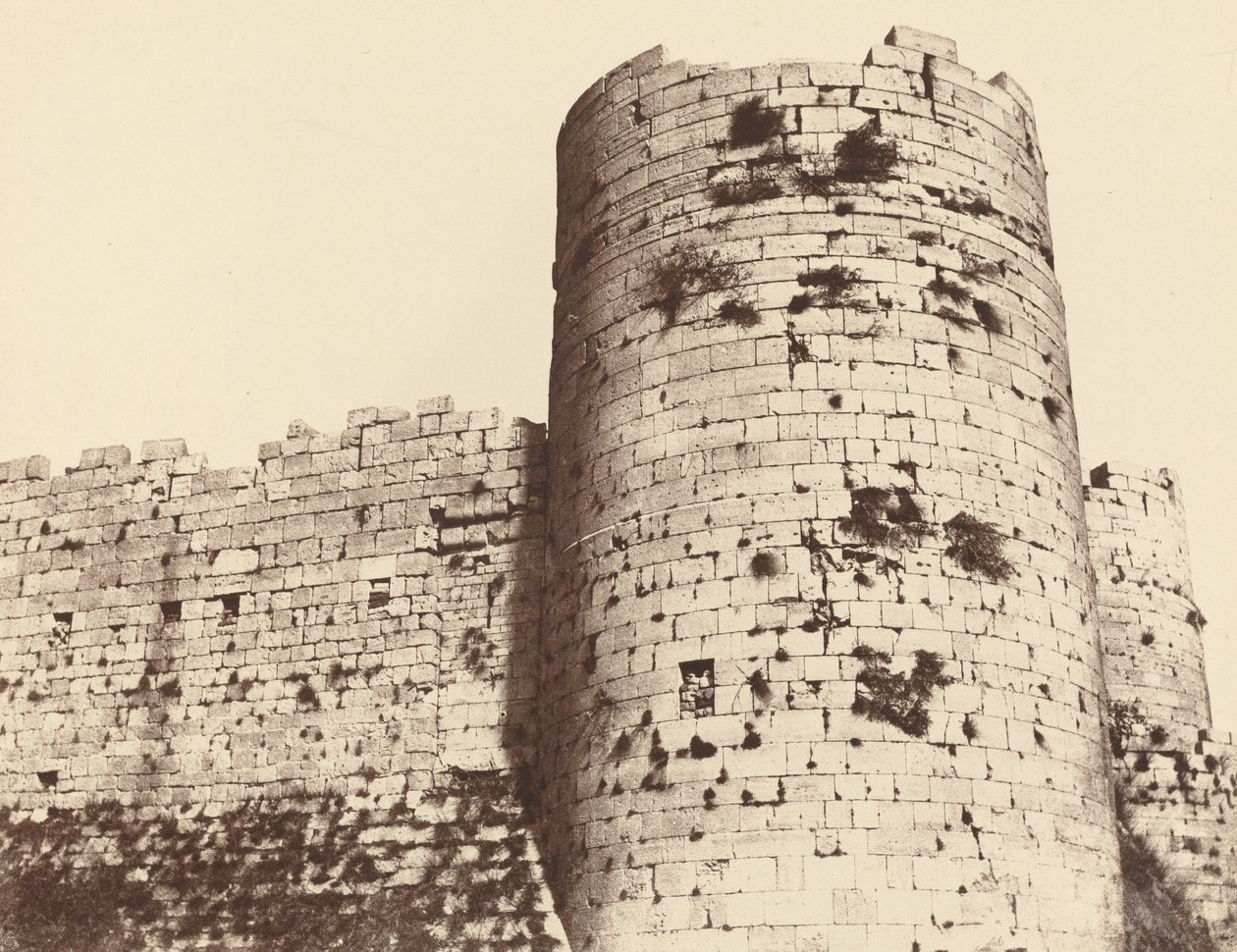 Kalaat-El-Hosn, Second Enclosure, Exterior, Southwest Corner Tower by Louis de Clercq