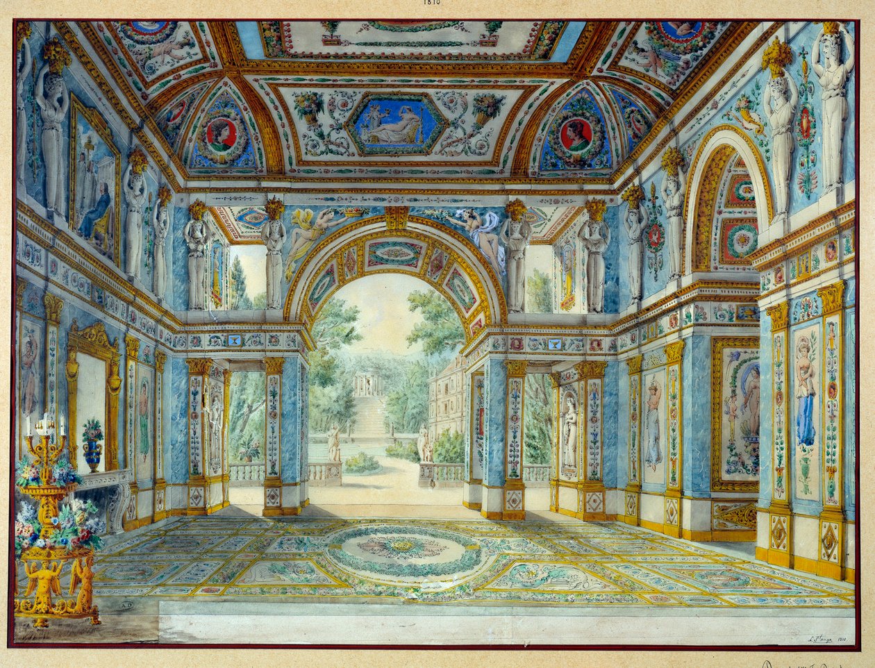 Portico of a Palace Opening onto a Park by Louis de Saint Ange Desmaisons