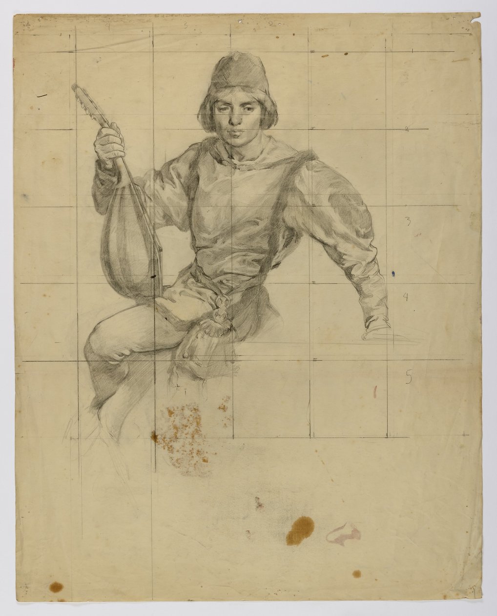 Young Man with Lute by Louise Cox