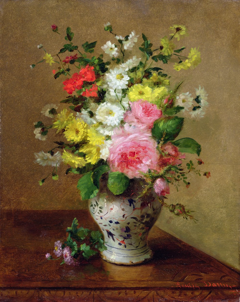 Still life with flowers in a vase, c.1866 by Louise Darru