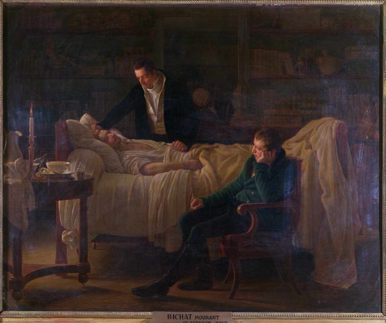 Marie Francois Xavier Bichat dying surrounded by the doctors Esparon ...