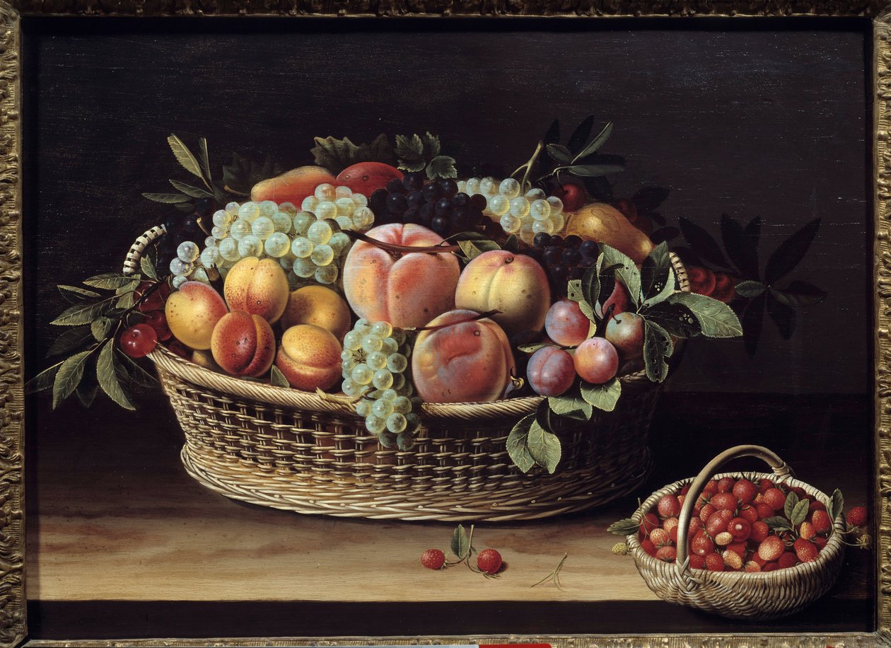 Fruit Basket and Strawberry Baskets by Louise Moillon