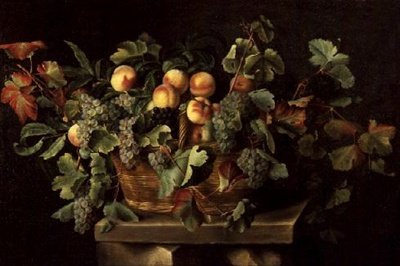 Still Life with Peaches and Grapes by Louise Moillon