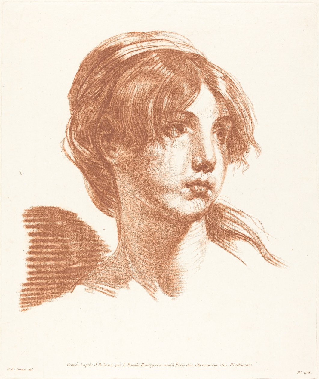 Head of a Girl by Louise Rosalie Hémery after Jean Baptiste Greuze