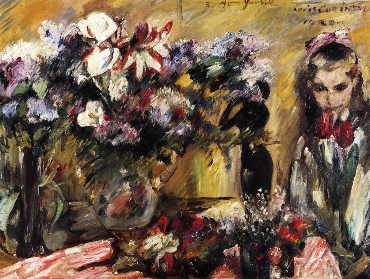 Flowers and Daughter Wilhelmine by Lovis Corinth