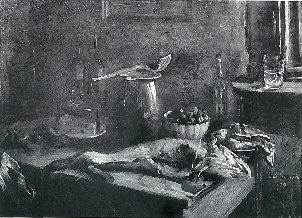 Kitchen Still Life, Haddock and Beef by Lovis Corinth
