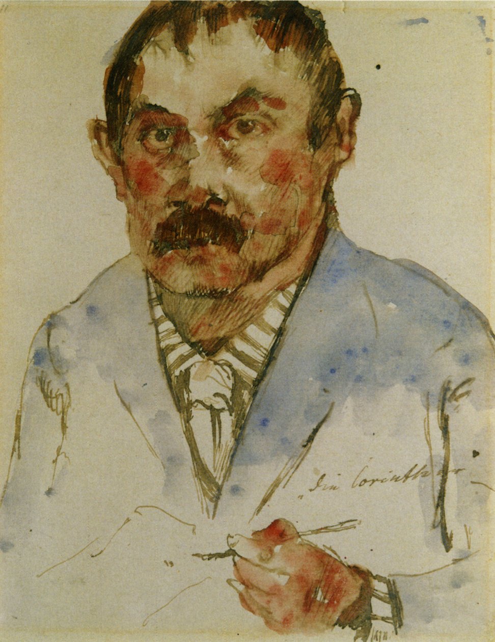 Self-Portrait with Brush in Hand by Lovis Corinth