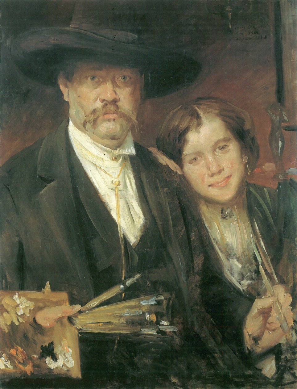 Self-portrait with Model by Lovis Corinth
