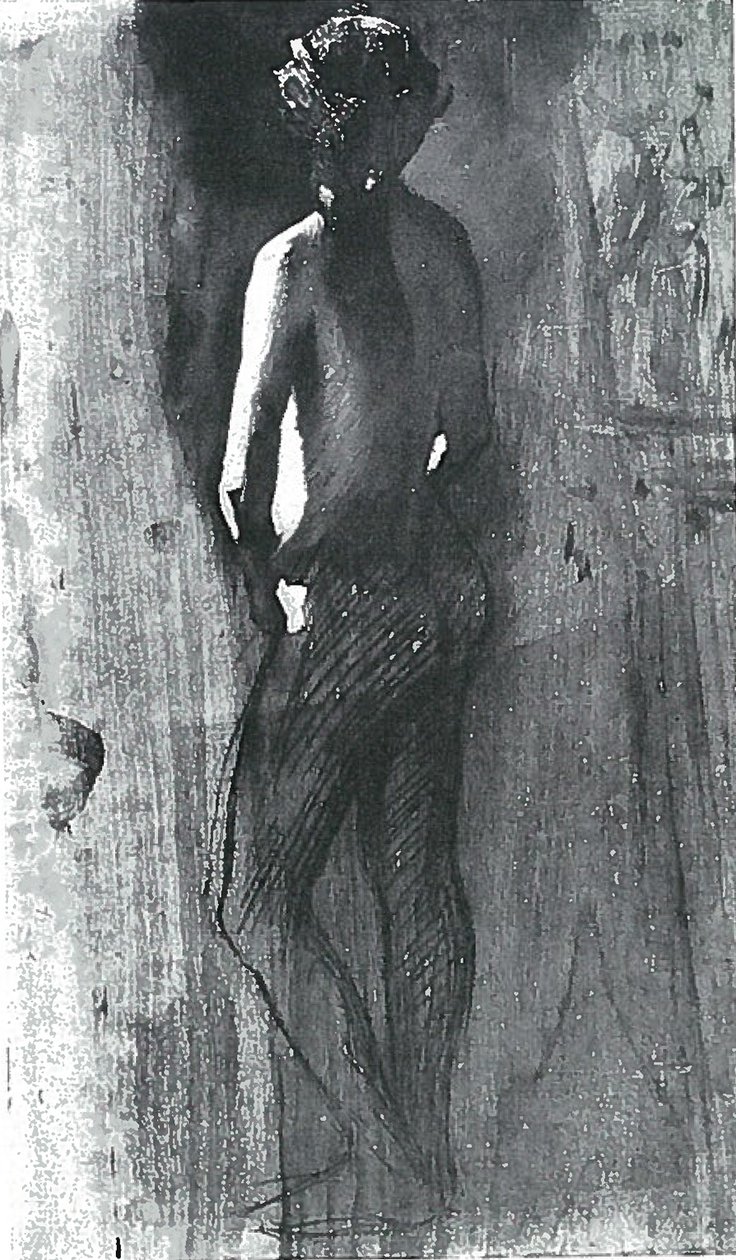 Female Nude from the Back (Sketch) by Lovis Corinth