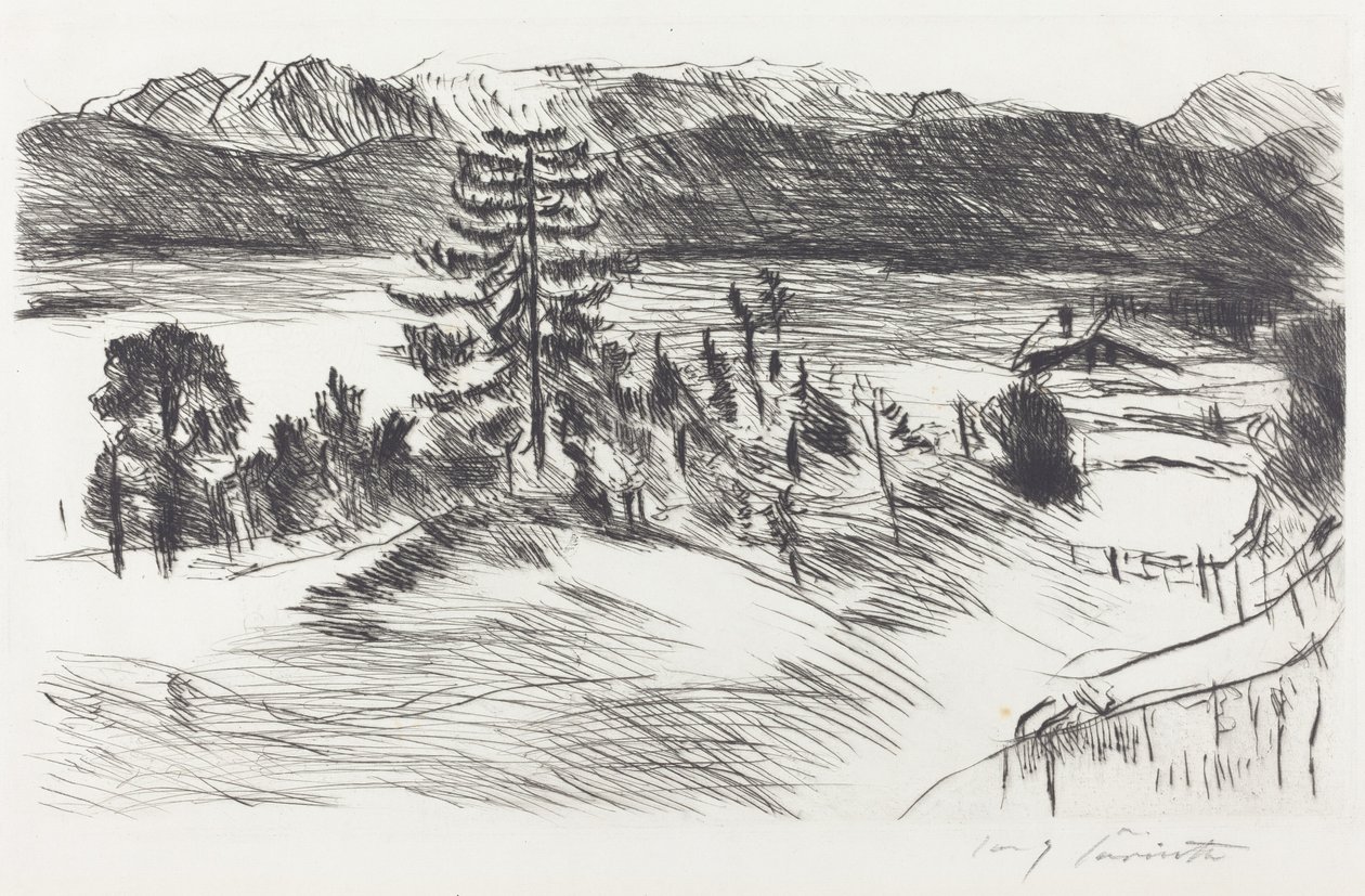 Large Walchen Sea Landscape by Lovis Corinth