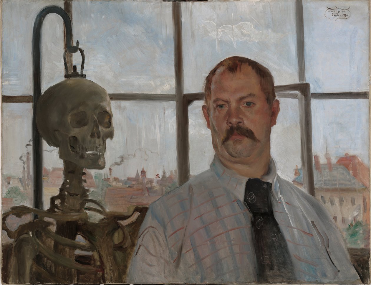 Self-Portrait with Skeleton by Lovis Corinth