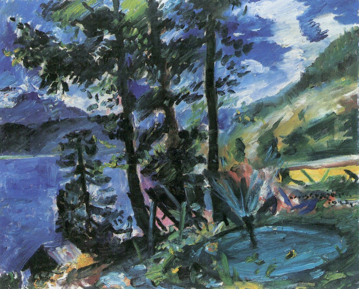 Walchensee with Fountain by Lovis Corinth