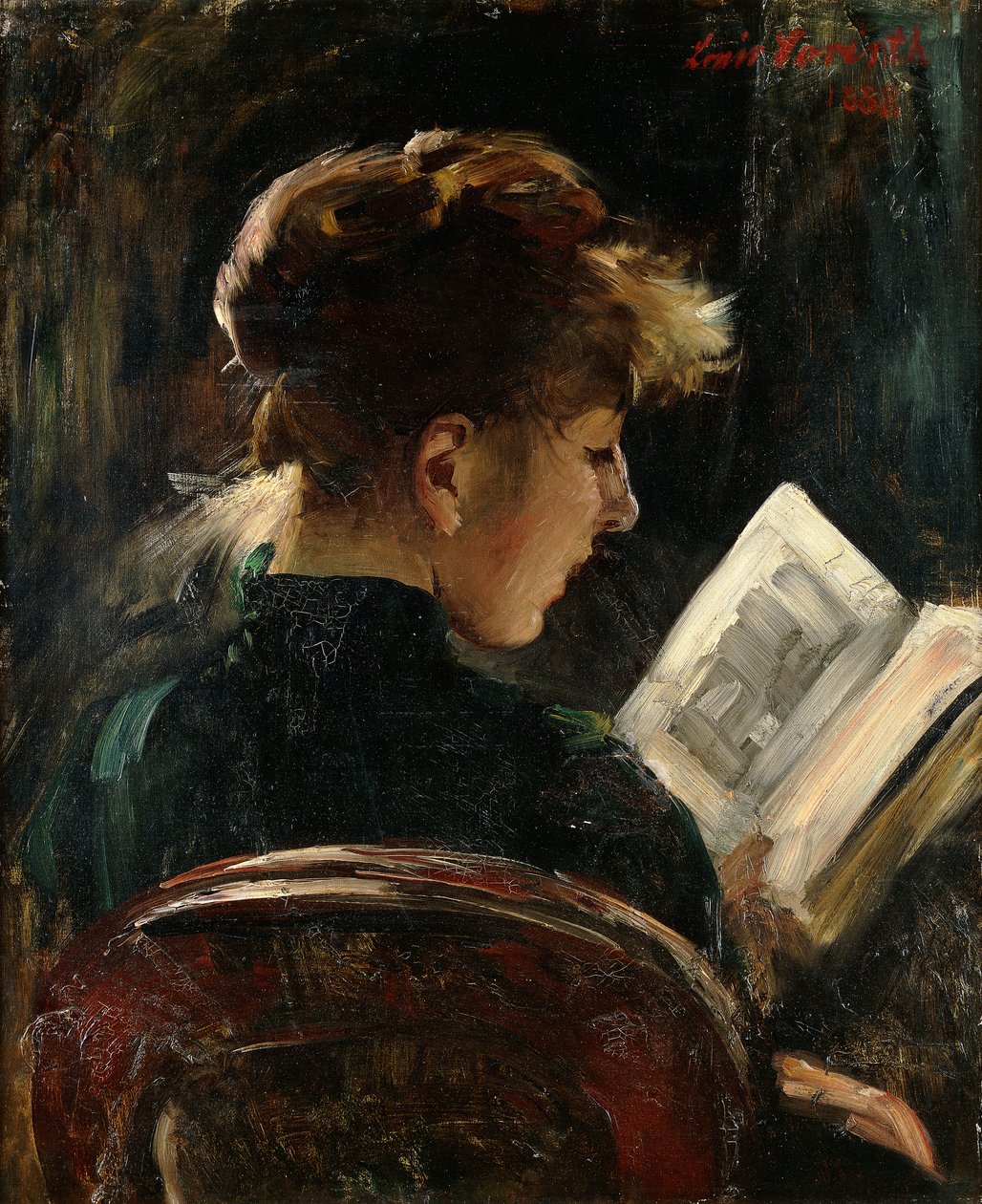 Woman Reading; Lesendes Mädchen, 1888 by Lovis Corinth