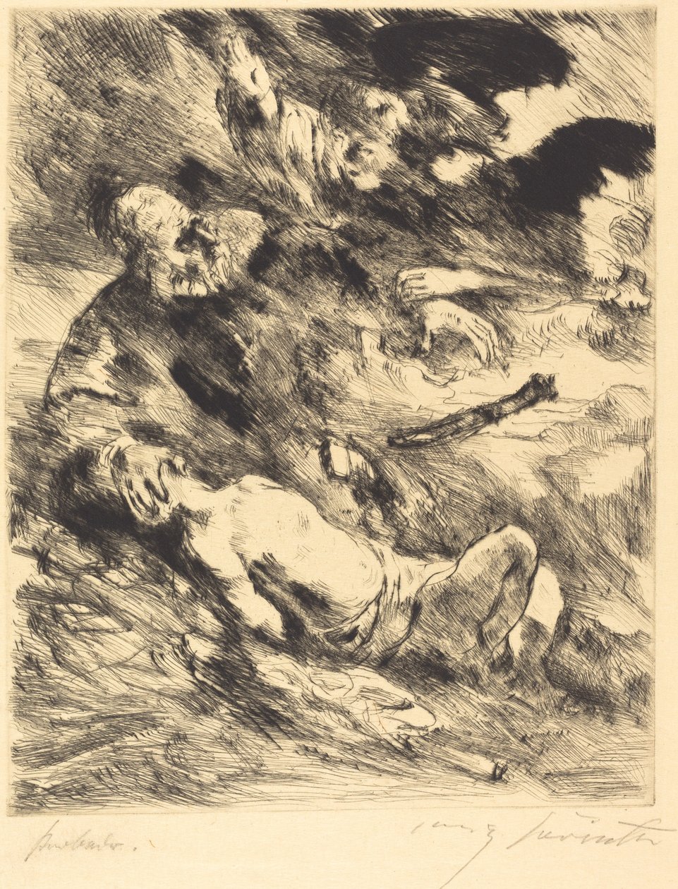 The Sacrifice of Isaac by Lovis Corinth after Rembrandt van Rijn