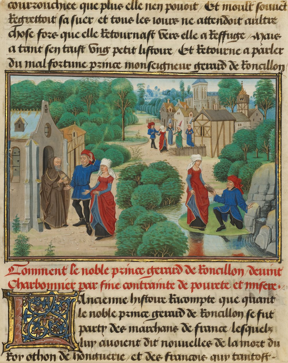 Gerard and Bertha Find Sustenance at a Hermitage by Loyset Liedet