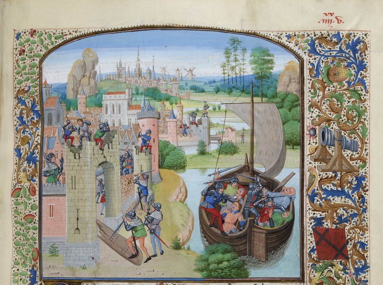 Massacre of Ghent traders at Audenarde 1380, ca 1470-1475 by Loyset Liedet