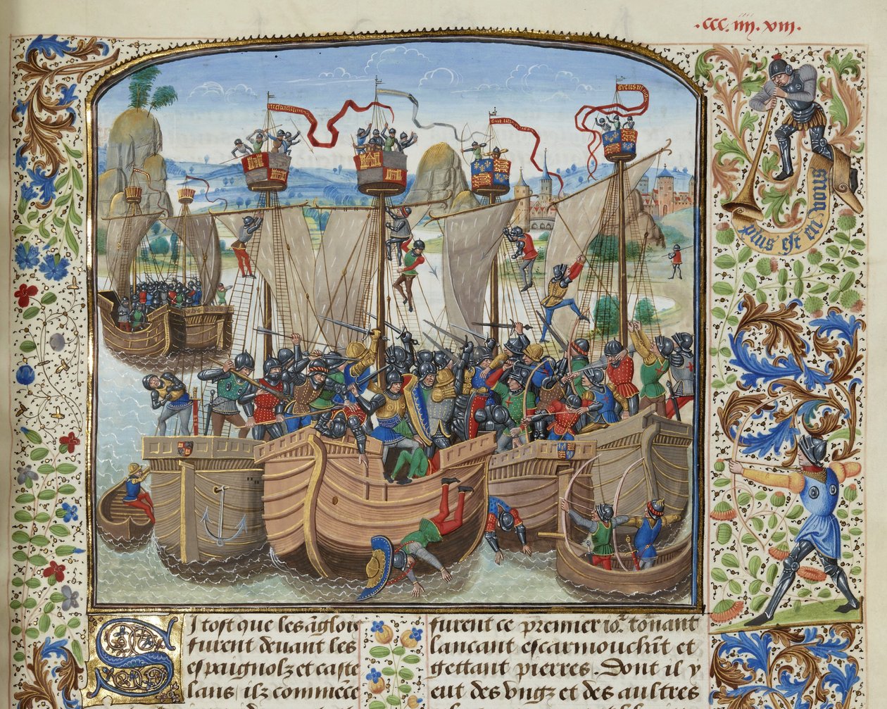 The Battle of La Rochelle, 1372, ca 1470-1475 by Loyset Liedet