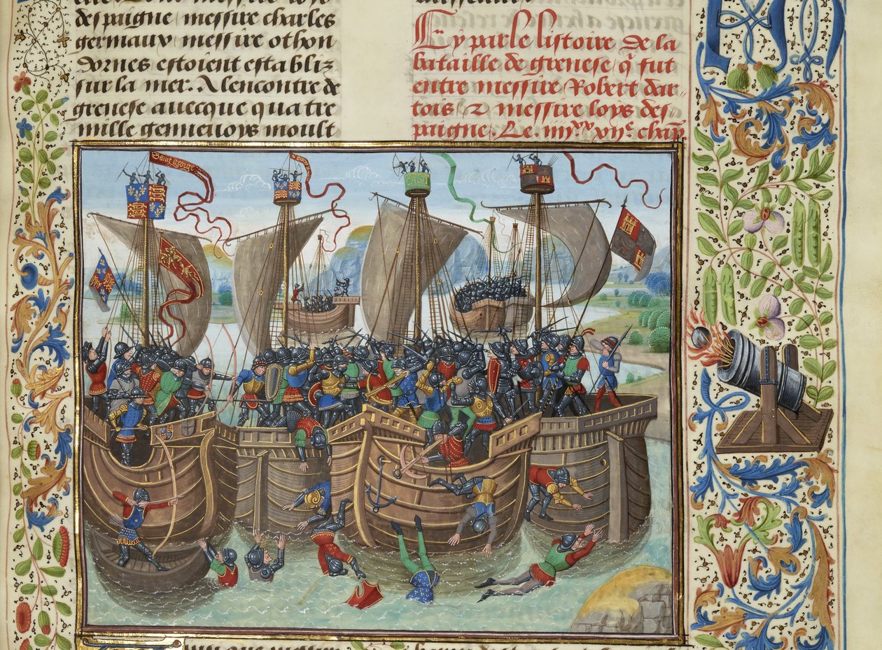The Naval Battle of Guernsey by Loyset Liedet