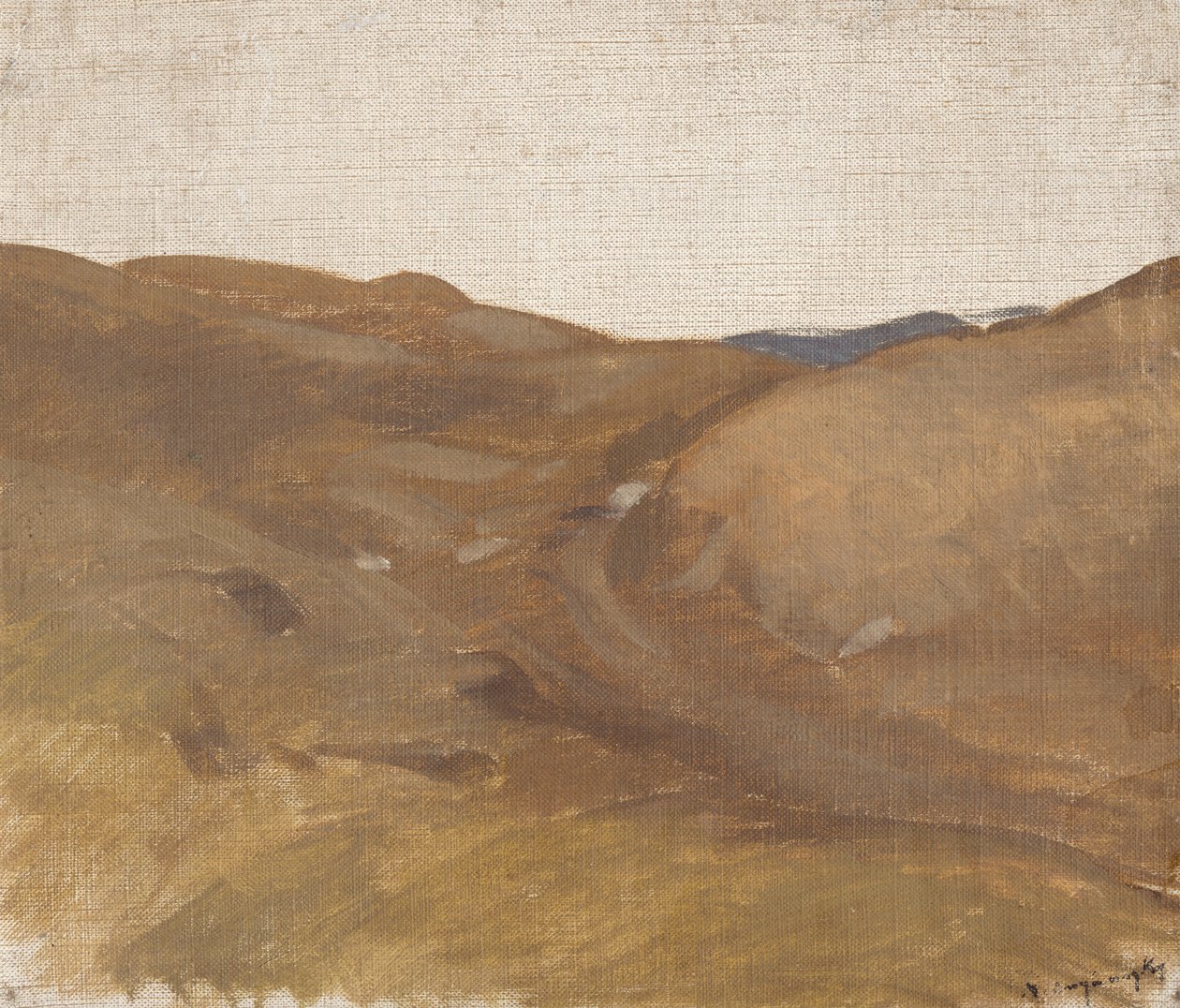 Landscape with White Sky by Laszlo Mednyanszky