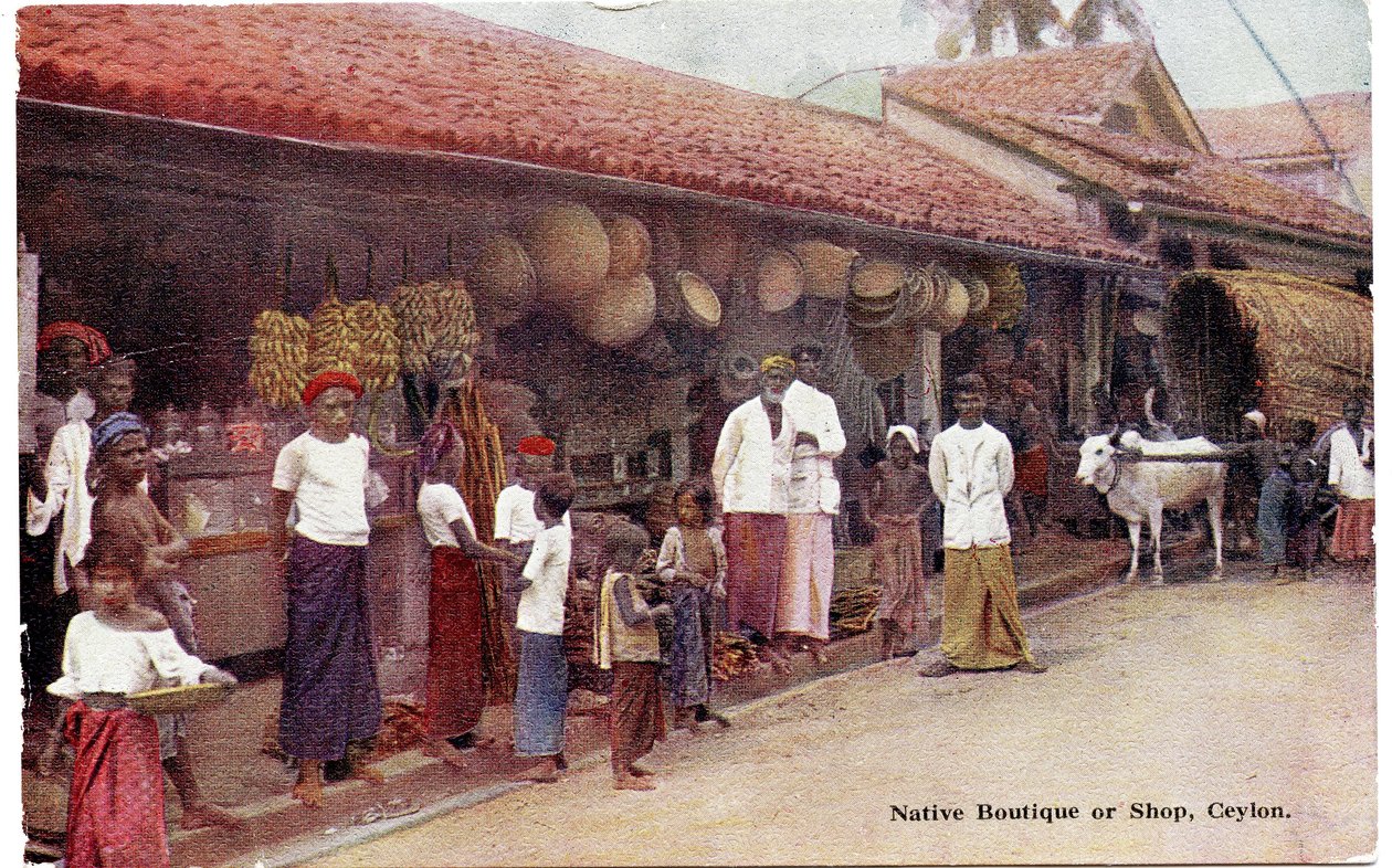 Native Boutique or Shop, Ceylon, c.1900-20 by Ltd. Ceylon Plâté