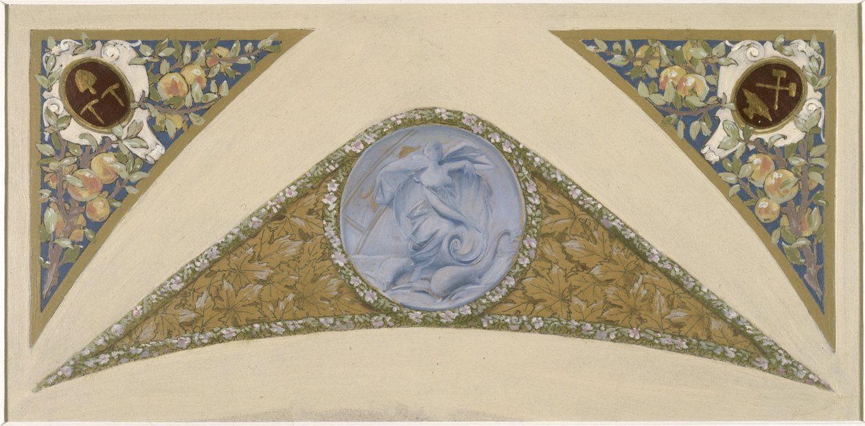 Sketch for the Festival Staircase at Paris City Hall: Fish by Luc Oliver Merson