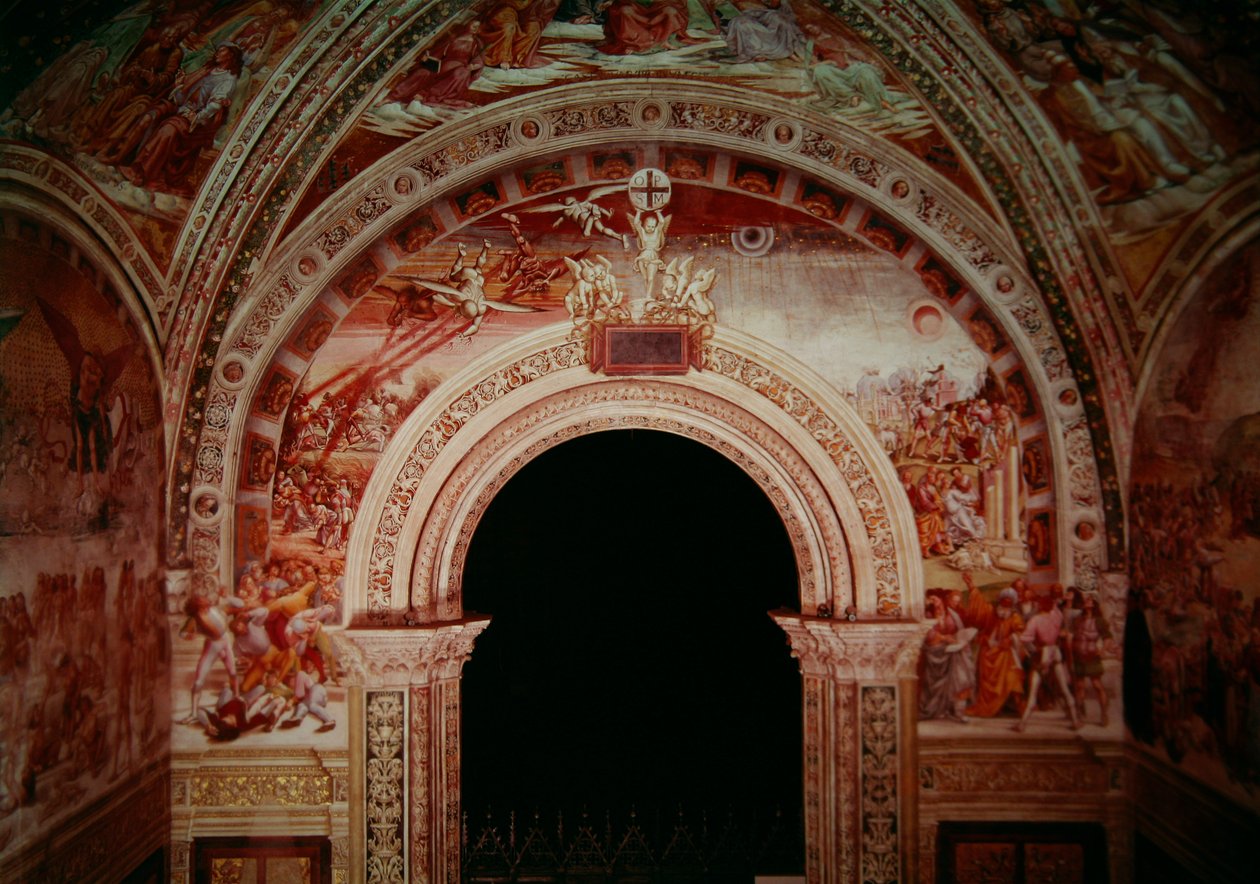 Prophets and the End of the World, entrance wall of the Chapel of the Madonna di San Brizio by Luca Signorelli