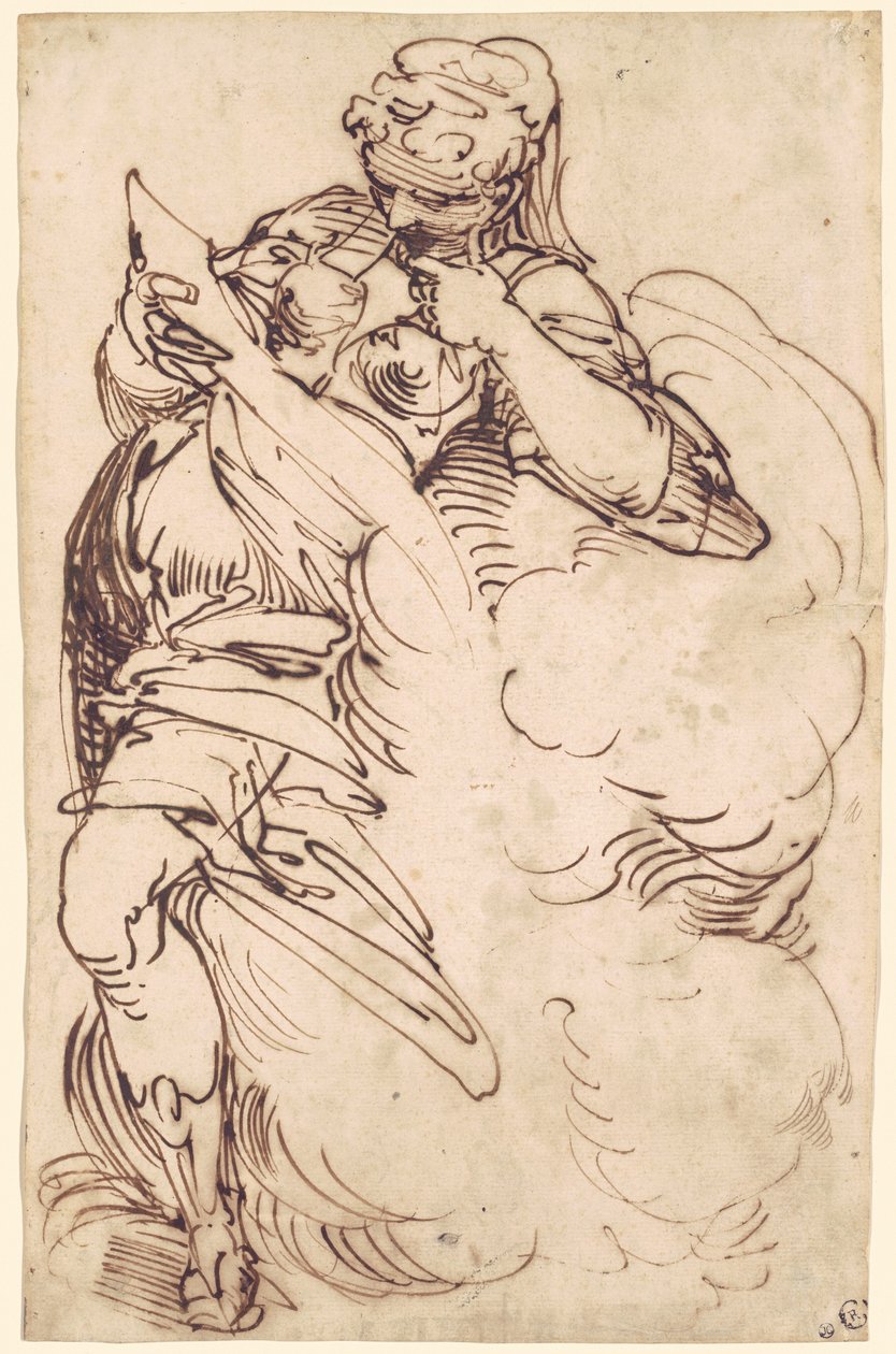 A Standing Sibyl with a Scroll by Luca Cambiaso