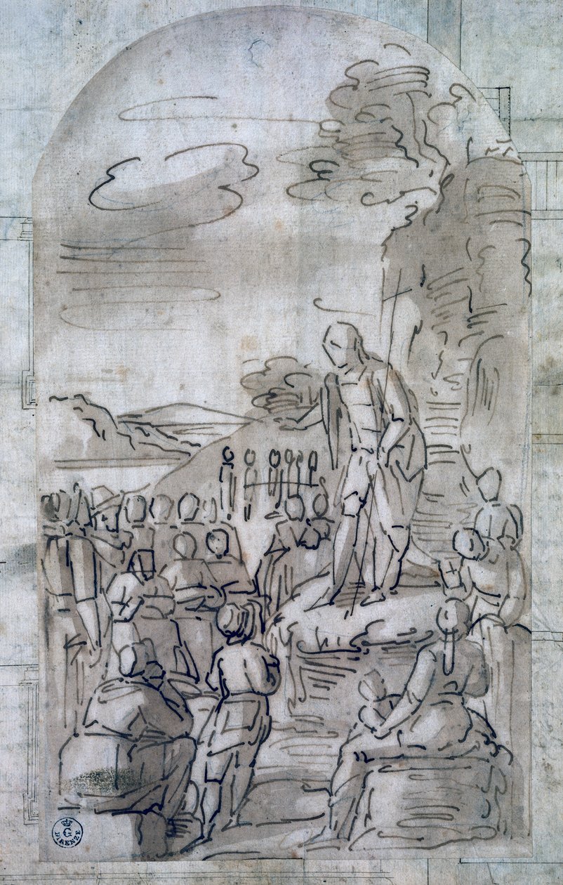 Saint John Baptist preaching by Luca Cambiaso