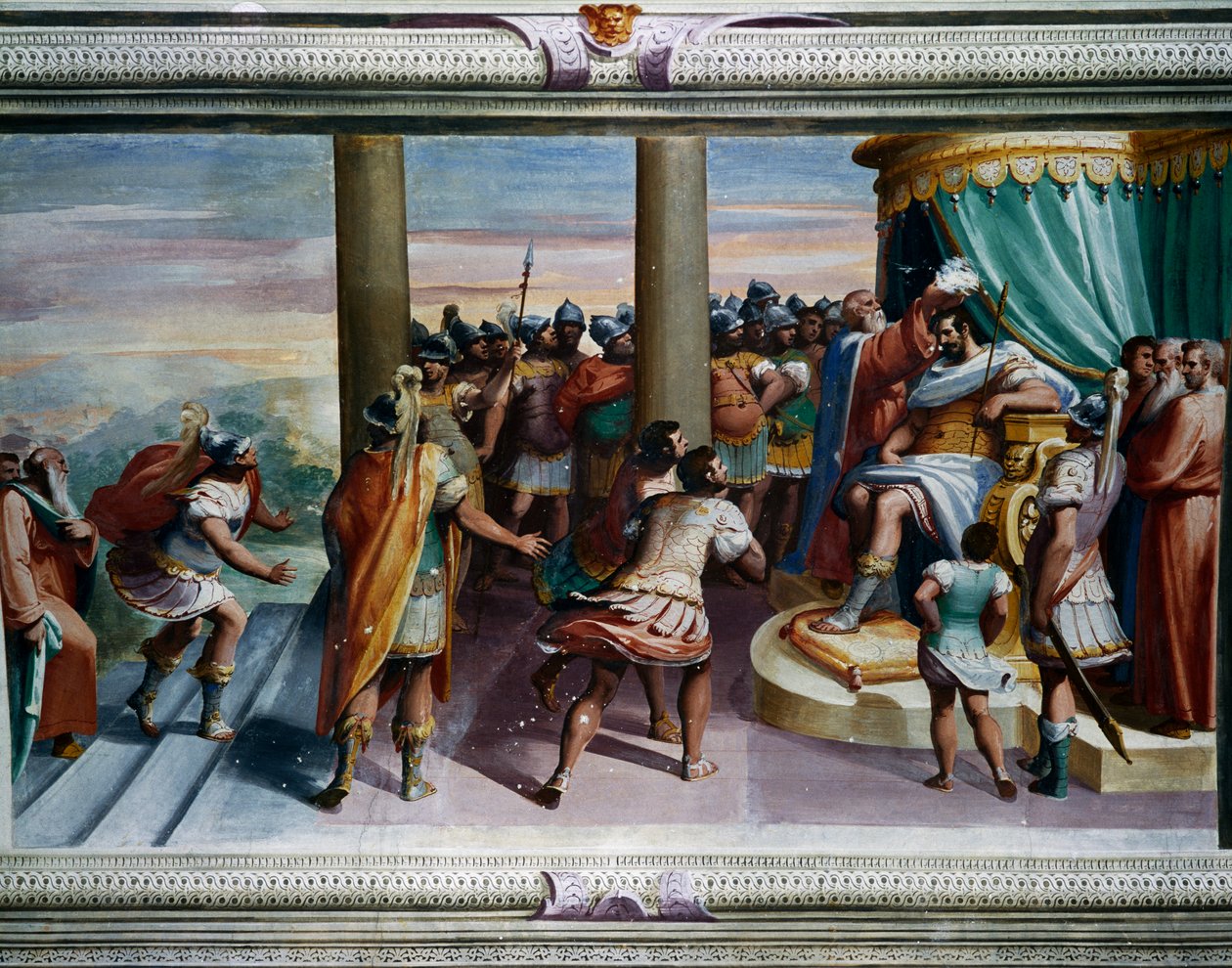 The Rape of Sabine, fresco, Villa Imperiale, Genoa, Liguria, Italy (detail) by Luca Cambiaso