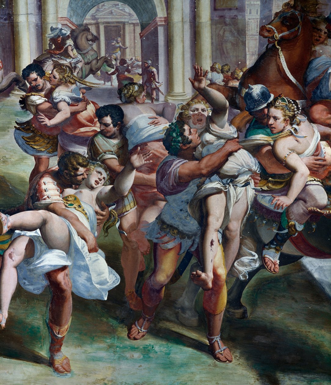 The Rape of Sabine Women by Luca Cambiaso (detail) by Luca Cambiaso