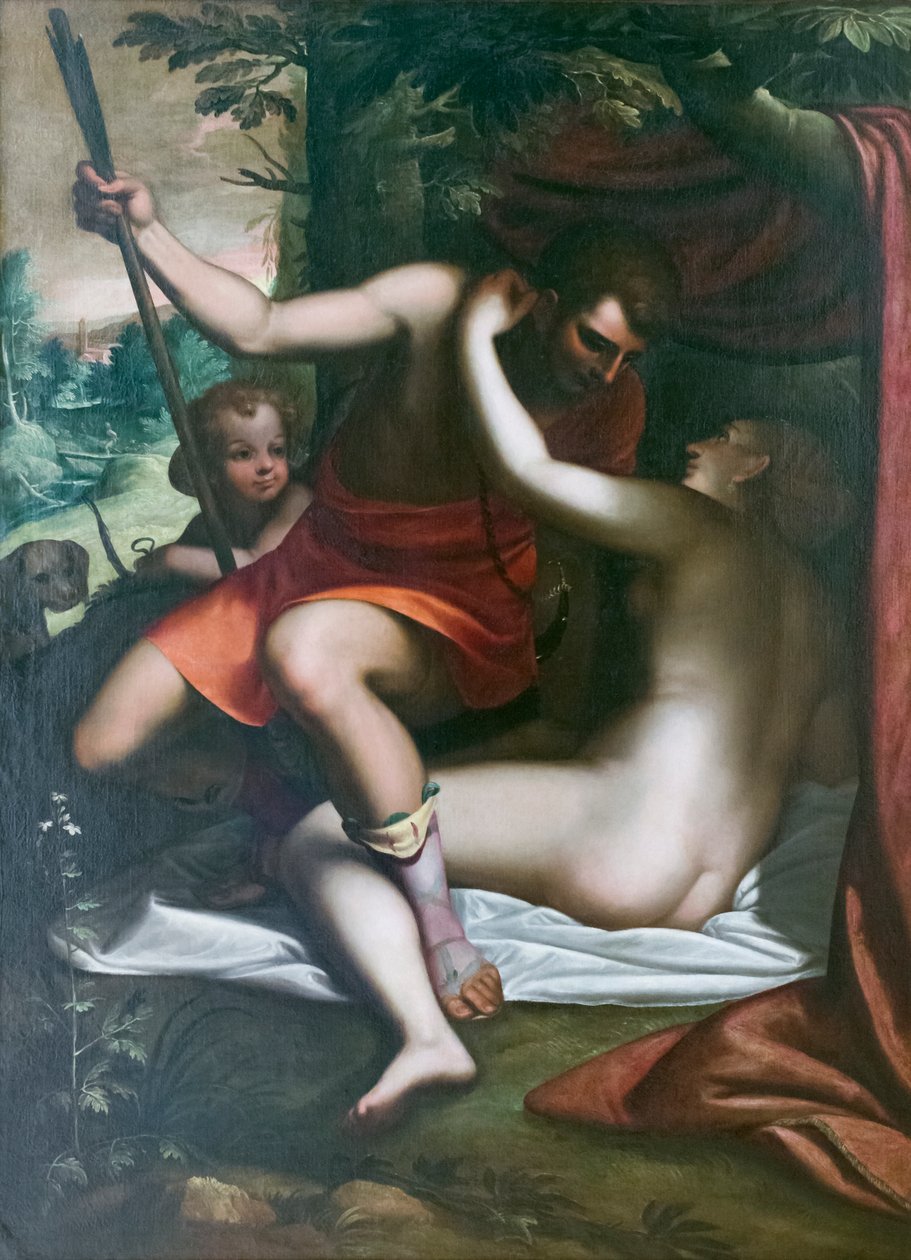 Venus and Adonis by Luca Cambiaso