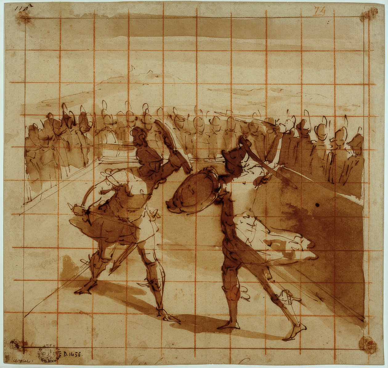 Aeneas against Turnus by Luca Cambiaso
