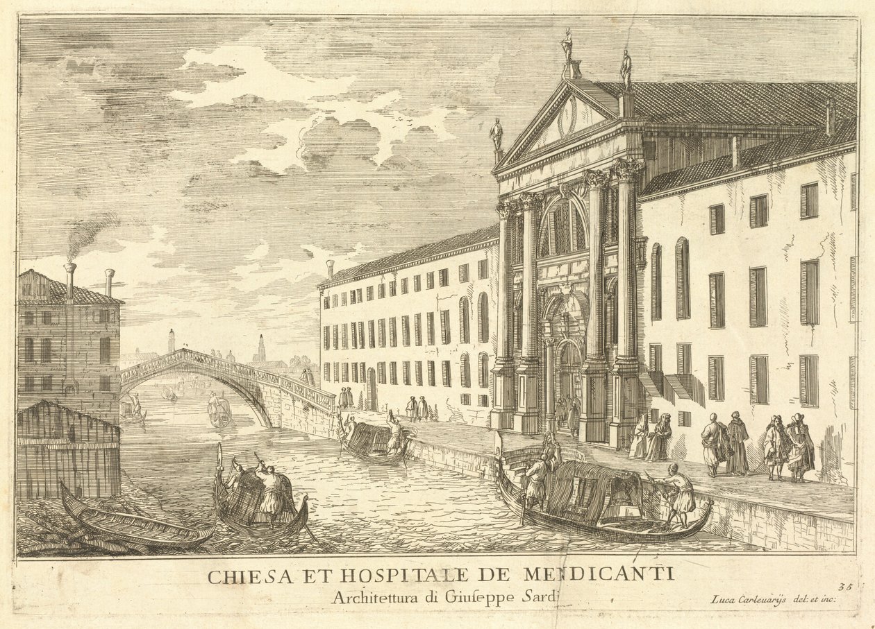 Church and Hospital of Mendicants (plate 35) by Luca Carlevariis